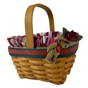 Longaberger All American 2001 Strawberry Basket Tie-on Basket Liner Protector